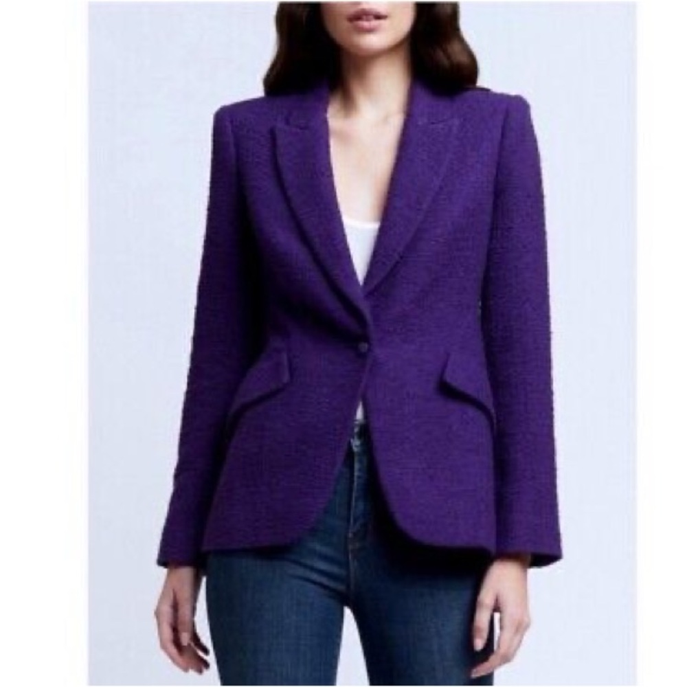 LAGENCE Chamberlain Purple Tweed Blazer Jacket - NWT - size 4